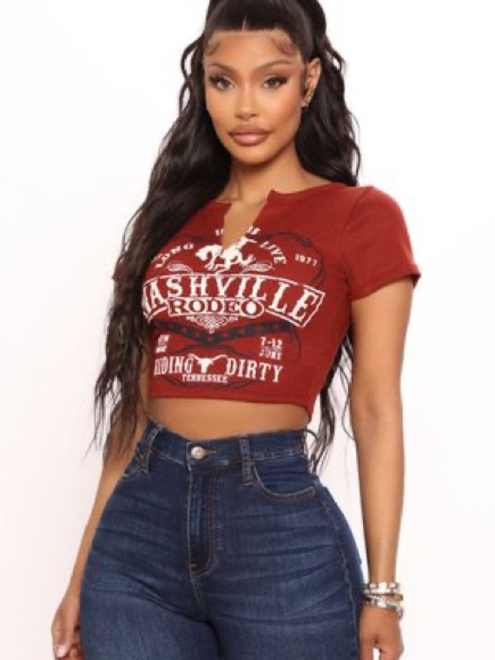 Fashionnova Nashville Rodeo Graphic Crop Top